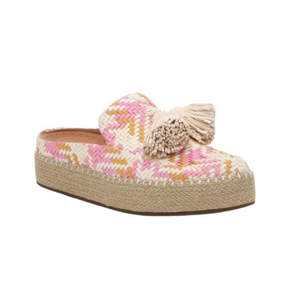 GENTLE SOULS Rory Women's Size 6.5/EU 37 Pink Platform Espadrille Slip-On Slides - Picture 1 of 8